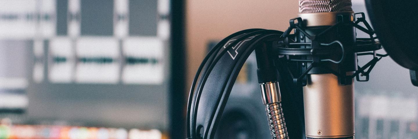 Mikrophon und Bildschirm